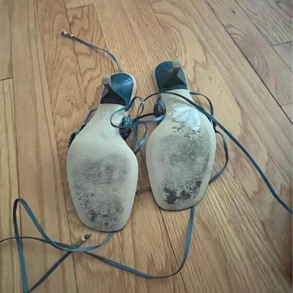 NINE WEST/ 9 West strap beaded lace up sandals, 8 1/2 - Picture 5 of 5